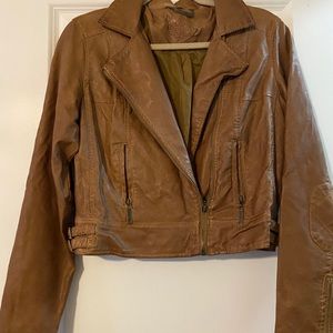 Joujou faux leather tan jacket M